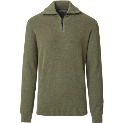 Afbeelding van Casa Moda Halfzip Trui Groen maat M Heren Schipperstrui met Regular fit Pasvorm Katoen