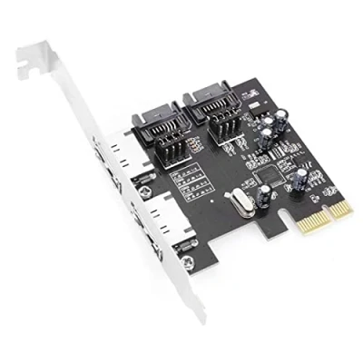 Afbeelding van Chenyang PCIe X1 naar 2 SATA 3.0 &amp; eSATA SATA3 6Gbps Uitbreidingskaart Adapter