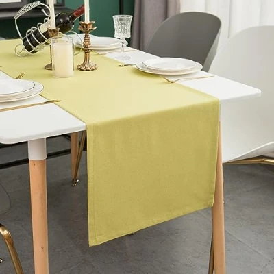 Afbeelding van Simurq Tafelloper, modern, afwasbaar, waterafstotend, lotuseffect, voor buiten, onderhoudsvriendelijk, groen, tafelband, groen (pistache), 30 x 140 cm