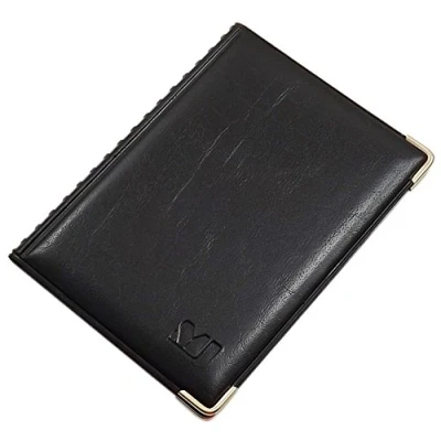 Afbeelding van MJ Design beschermhoes voor identiteitskaarten met beschermhoeken van metaal, 4 vakken, gemaakt in de EU, 2 / zwart, Taille unique