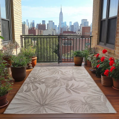Afbeelding van Desert Solid Buitenkleed Outdoor Vloerkleed, Boho Look, Weer &amp; UV bestendig Beige 80x250 cm Rechthoek Polypropyleen Tapijtenloods