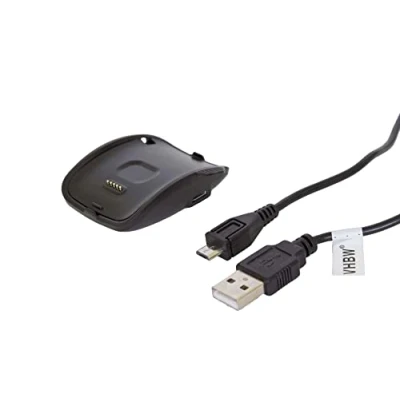 Afbeelding van vhbw Oplaadkabel compatibel met Samsung Gear S SM R750 Smartwatch, fitnesstracker laadstation, dockingstation, reservekabel, zwart