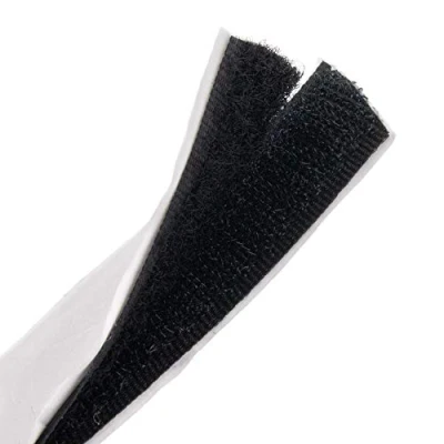 Afbeelding van Velcro zelfklevend 5 meter lang 20 mm breed zwart, set haken &amp; fleece