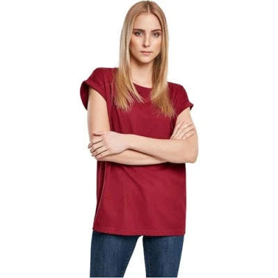 Afbeelding van Urban Classics Extended Shoulder TEE Tshirt basic Bordeaux, Dames, Maat: 3XL, Bordeaux