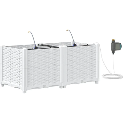 Afbeelding van vidaXL tuinplantenbak Wit Kunststof 80 x 40 37,5 cm Plantenbakken