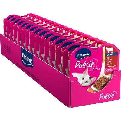Afbeelding van Vitakraft Poésie® Création rund &amp; wortel saus natvoer 15x85 gram