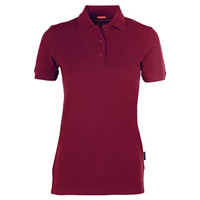 Afbeelding van Women&#039;s Heavy Polo &#039;Performance&#039; met korte mouwen Bordeaux XS