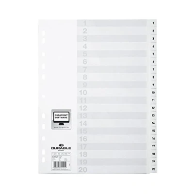 Afbeelding van Durable Tabblad A4 met dekblad 1 20