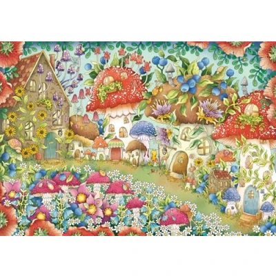 Afbeelding van Ravensburger Puzzle 12000571 Niedliche Pilzhäuschen in der Blumenwiese 1000 Teile für Erwachsene und Kinder ab 14 Jahren