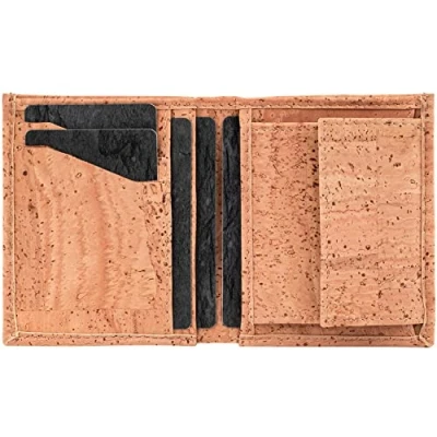Afbeelding van Simaru compacte portemonnee vegan van kurk, beige, Minimalistisch