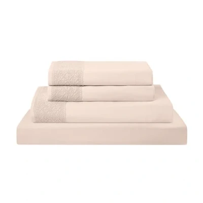 Afbeelding van Pacific Coast Textiles 4 stuk haak kant microfiber vel set blozen volledig, microvezel,