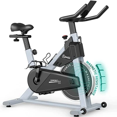 Afbeelding van PASYOU Hometrainer, fiets met magnetische weerstand, fitnessfiets riemaandrijving, lcd monitor tpm, iPad houder, belastbaar tot 150 kg