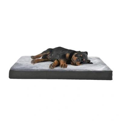 Afbeelding van Amazon Basics Traagschuim matras, groot, voor honden en huisdieren, met afneembare, wasbare hoes, 89 x 56 8 cm (l b h), grijs