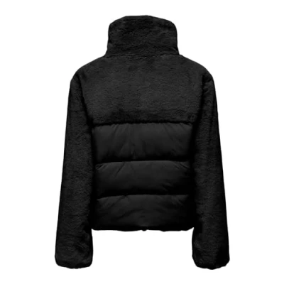 Afbeelding van Bestseller A/S ONLWANJA FUR Puffer Mix Jacket CC OTW Jacket, Zwart, L, Schwarz, L