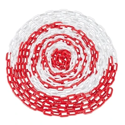 Afbeelding van Relaxdays afzetketting rood wit kunststof ketting veiligheidsketting plastic 10 m