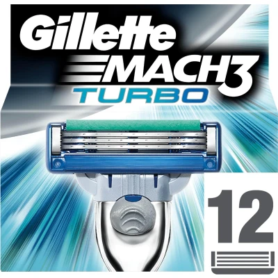 Afbeelding van Gillette Mach3 Turbo 12 Stuks Scheermesjes