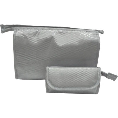 Afbeelding van Rojafit Toilettasset Toilettas + Make up tasje met Spiegel Grey