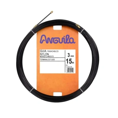 Afbeelding van Anguila Kabelgeleiding, vaste klemmen, monofilament, nylon, zwart, diameter 3 mm, 15 meter