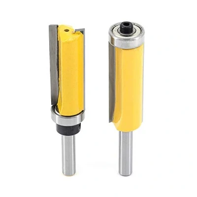 Afbeelding van DingGreat 2Pcs 8Mm Schacht Extra Lange Flush Trim Router Bit, Houtbewerking Frees