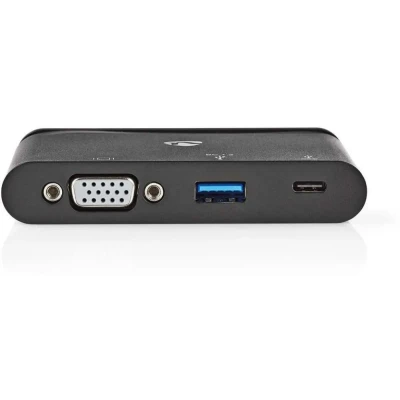 Afbeelding van USB C docking station Nedis (3 poorten, A, VGA, Power Delivery)