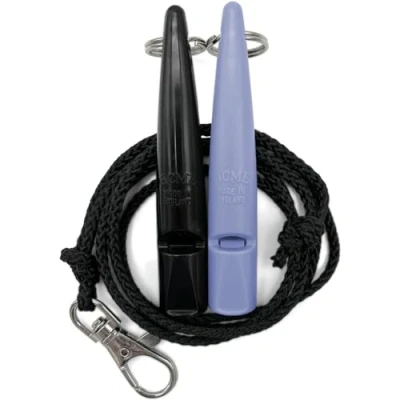 Afbeelding van ACME Hondenfluitje nr. 211,5 met fluitband In dubbelverpakking 2 fluitjes inclusief banden Ideaal voor het terugbellen luid en verreikend (Black + Violet)
