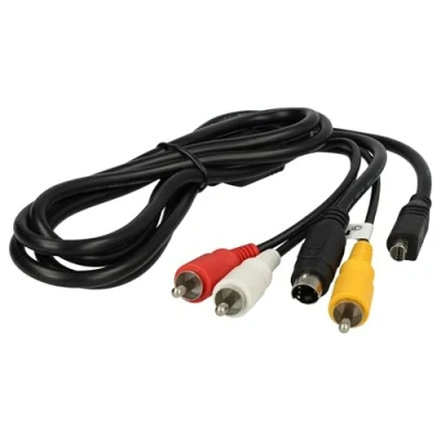 Afbeelding van vhbw Audio Video AV composietkabel compatibel met Sony DCR HC51, HC51E, HC53, HC53E, HC62, HC62E camera, digitale camera