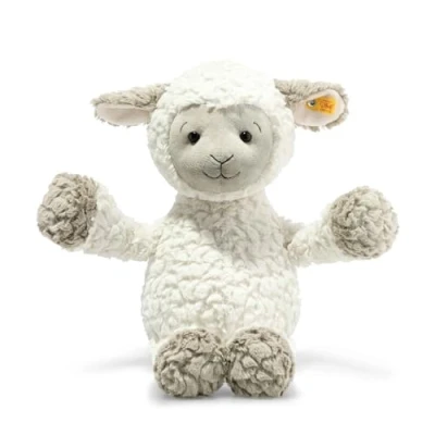 Afbeelding van Steiff knuffeldier Lita Lam, schattig met kunststof ogen, kinderen, jongens en meisjes, zachte knuffelvrienden, pluche dier, 45 cm, wit, 067099