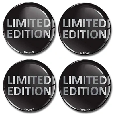 Afbeelding van SkinoEu® 4 x 70 mm sticker 3D gel siliconen autosticker Limited Edition zilver velgensticker voor wieldoppen naafkappen wielnaafdop wielsticker naafdop auto tuning A 6670