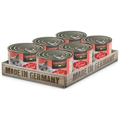 Afbeelding van Leonardo natvoer [6 x 200 g rijk aan rund] zonder granen voor katten compleet in blik