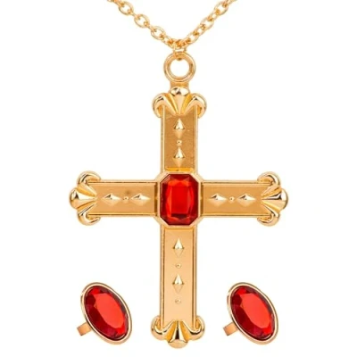 Afbeelding van &quot;CARDINAL SET&quot; (ketting met cross, 2 ringen)