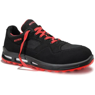 Afbeelding van ELTEN LAKERS XXT Low ESD S1P, veiligheidsschoenen voor dames en heren, textiel, kunststof kap (lichter dan stalen neus), licht, sportief, zwart/rood, maat: 36