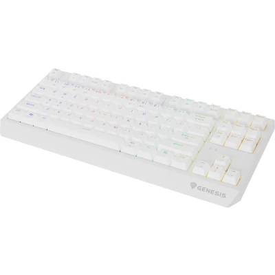 Afbeelding van GENESIS Thor 230 TKL toetsenbord Gamen USB + RF Wireless Bluetooth QWERTY Amerikaans Engels Wit