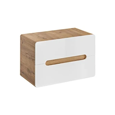 Afbeelding van Aruba White Wastafelonderkast, 80 cm, wit, glanzend, moderne badkamermeubels
