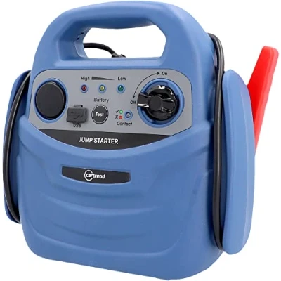 Afbeelding van cartrend Draagbaar energiestation, starthulp, powerstation met geïntegreerde compressor tot 7 bar, USB en 12 V autoaansluiting, 600 A