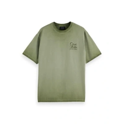Afbeelding van Scotch &amp; Soda Inside OUT COLD DYE Tshirt print, Heren, Maat: Medium, Green