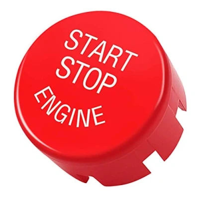 Afbeelding van TTCR II Sport Rood Start Stop Motorschakelaar Knop Cover Compatibel met BMW, Motor Vermogen Ontsteking Vervanging (geschikt voor: BMW 1 2 3 4 5 6 7 X1 X3 X4 X5 X6/F30 F10 F01 F15 F25 G30 G31 G11 G12)