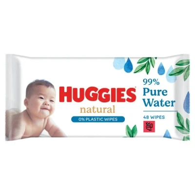 Afbeelding van Huggies Natural 0% Plastic Billendoekjes 48 babydoekjes 1 x