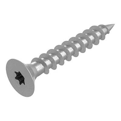 Afbeelding van SECCARO Spaanplaatschroef 4 x 25 mm, roestvrij staal V2A VA A2, houtschroef met volledige schroefdraad, TX/binnenzeskant 250 stuks
