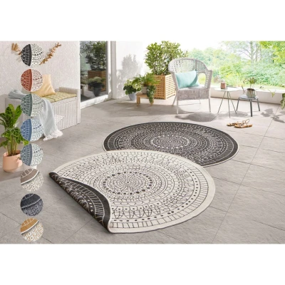 Afbeelding van Rond Buitenkleed Dual Round Wit 123vloerkleed.nl is de online webshop voor vloerkleden en woonaccessoires.