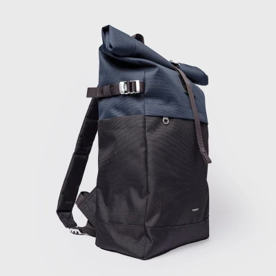 Afbeelding van Sandqvist Icon Rolltop laptop rugzak M multi black navy with leather