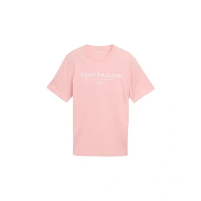 Afbeelding van TOM TAILOR Heren T shirt van katoen met logo print, 15950 Blush Pink, L