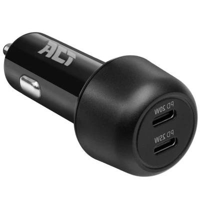 Afbeelding van ACT AC2200 2 poorts USB C Fast Charge Autolader 45W met Power Delivery