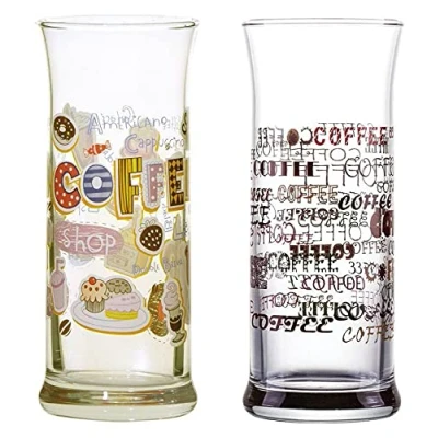Afbeelding van Topkapi 251.004 6 delig ijskoffie glazen &quot;Roma&quot; met decoratie voor melkkoffie, milkshake, frap, cocktails, longdrinks, cacao