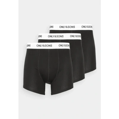 Afbeelding van Only &amp; Sons Onsfitz Solid Trunk 3 PACK Onderbroeken, Heren, Maat: Small, Black/white