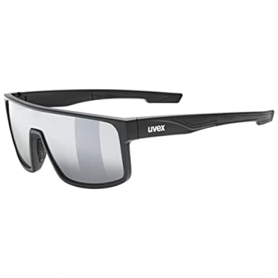 Afbeelding van uvex LGL 51 zonnebril voor dames en heren gespiegeld filtercategorie 3 black matt/silver one size