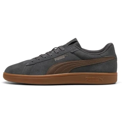 Afbeelding van PUMA Unisex Smash 3.0 Sneaker, Schemerige grijze platte bronzen kauwgom, 42.5 EU