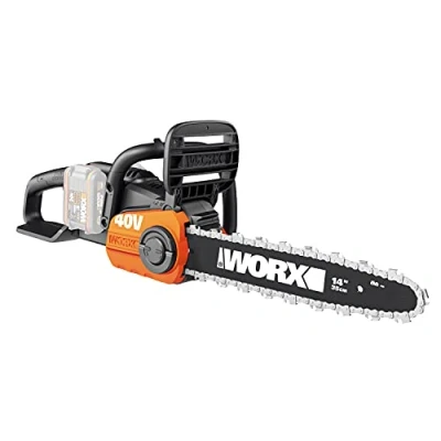 Afbeelding van WORX WG384E.9 Accukettingzaag 40 V Max professionele motorzaag met borstelloze motor onderhoud zonder kabel PowerShare compatibel accu en oplader