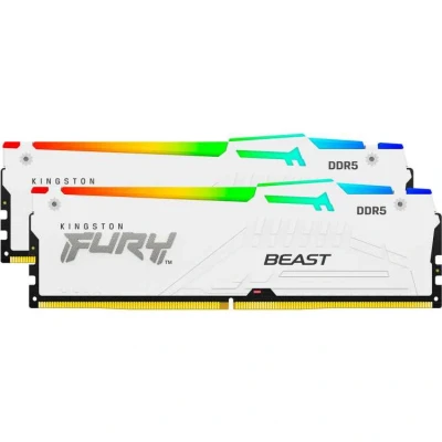 Afbeelding van Kingston Technology FURY Beast 32GB 6000MT/s DDR5 CL30 DIMM (Kit van 2) White RGB XMP