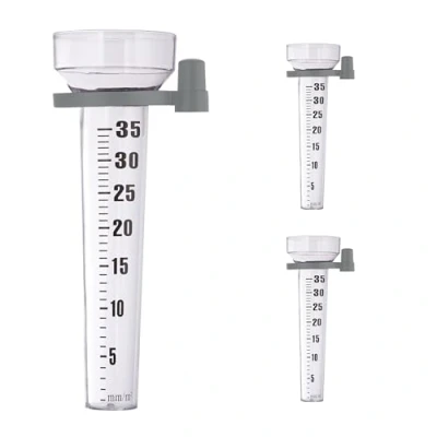 Afbeelding van Relaxdays regenmeter set van 3 pluviometer met houder 35 mm/m² neerslagmeter tuin