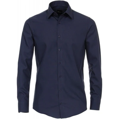 Afbeelding van Venti Heren Overhemd Poplin Strijkvrij Regular fit Navy
